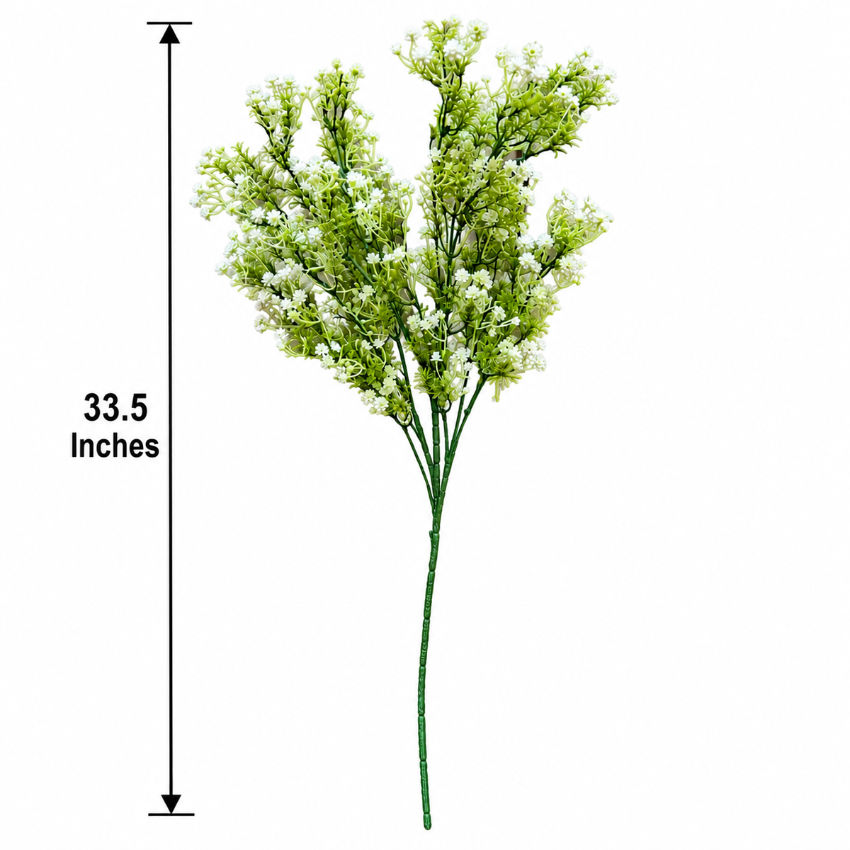 White & Green Artificial Filler Flower Stem - 33.5 inches