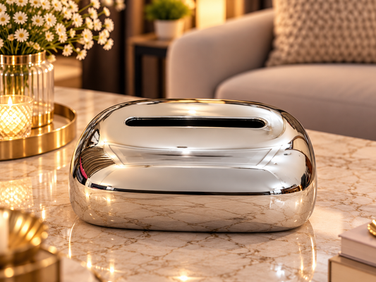 Silver Dome Tissue Box
