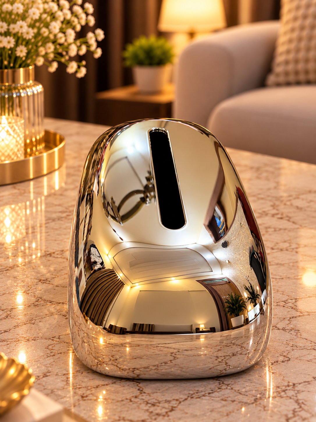 Silver Dome Tissue Box