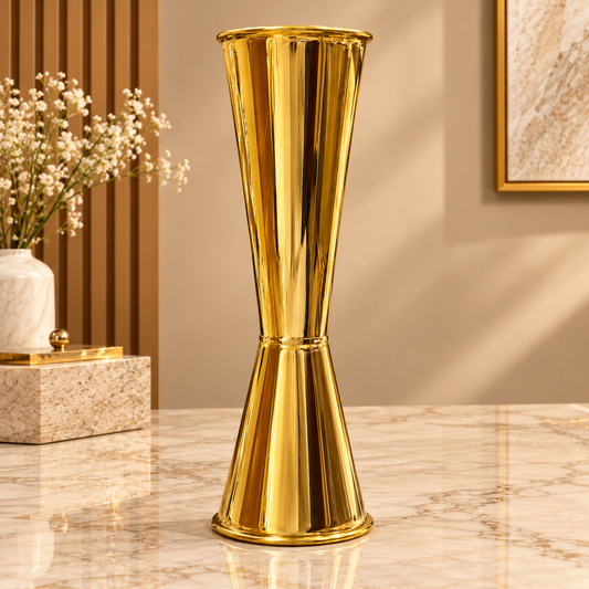 Golden Metal Decorative Vase - 44cm