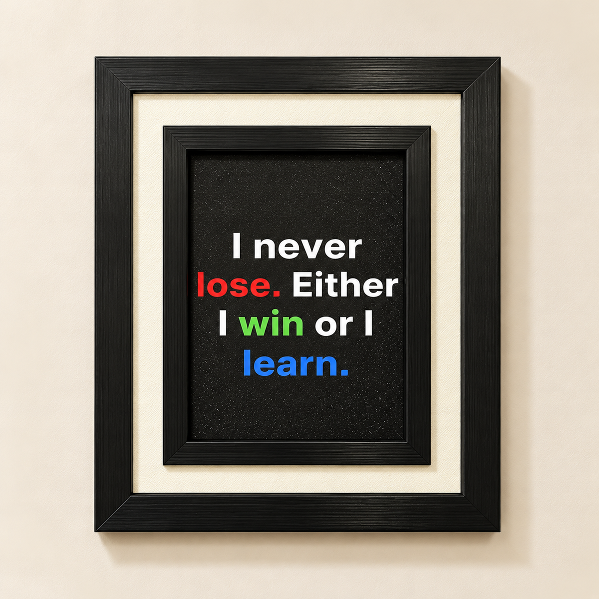 Never Lose Inspirational Quote  Frame